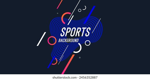 Sports poster. Abstract blobs and geometric shapes on a background. Vector illustration