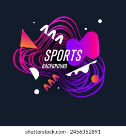 Sports poster. Abstract blobs and geometric shapes on a background. Vector illustration