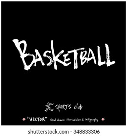Sports poster calligraphy & illustration - hand drawn in vector / sport background