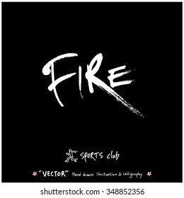 Sports poster calligraphy & illustration - hand drawn in vector / sport background
