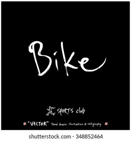 Sports poster calligraphy & illustration - hand drawn in vector / sport background