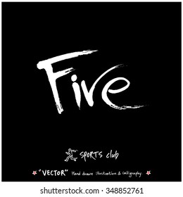Sports poster calligraphy & illustration - hand drawn in vector / sport background