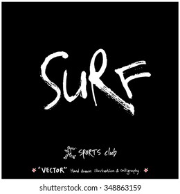 Sports poster calligraphy & illustration - hand drawn in vector / sport background