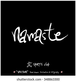 Sports poster calligraphy & illustration - hand drawn in vector / sport background