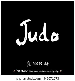 Sports poster calligraphy & illustration - hand drawn in vector / sport background