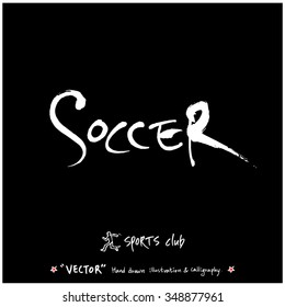 Sports poster calligraphy & illustration - hand drawn in vector / sport background