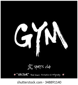 Sports poster calligraphy & illustration - hand drawn in vector / sport background
