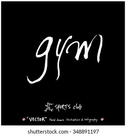 Sports poster calligraphy & illustration - hand drawn in vector / sport background