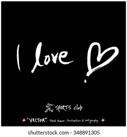 Sports poster calligraphy & illustration - hand drawn in vector / sport background