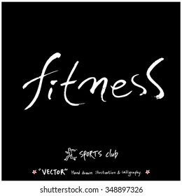 Sports poster calligraphy & illustration - hand drawn in vector / sport background