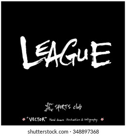 Sports poster calligraphy & illustration - hand drawn in vector / sport background