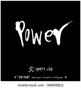 Sports poster calligraphy & illustration - hand drawn in vector / sport background
