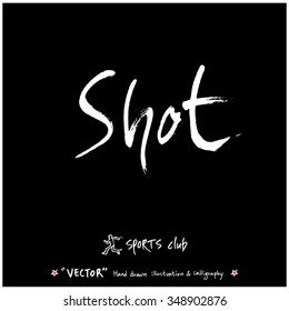 Sports poster calligraphy & illustration - hand drawn in vector / sport background