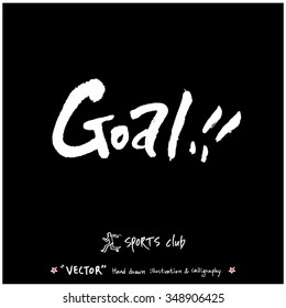 Sports poster calligraphy & illustration - hand drawn in vector / sport background