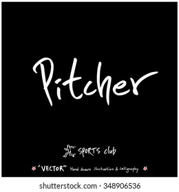 Sports poster calligraphy & illustration - hand drawn in vector / sport background