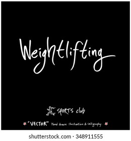 Sports poster calligraphy & illustration - hand drawn in vector / sport background