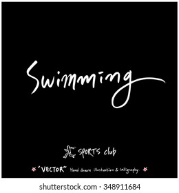 Sports poster calligraphy & illustration - hand drawn in vector / sport background