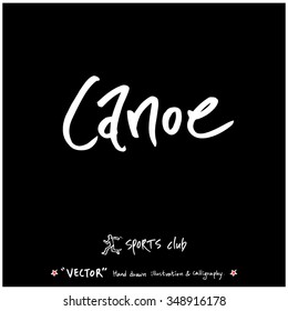 Sports poster calligraphy & illustration - hand drawn in vector / sport background