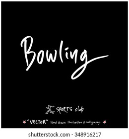 Sports poster calligraphy & illustration - hand drawn in vector / sport background