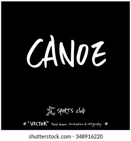 Sports poster calligraphy & illustration - hand drawn in vector / sport background