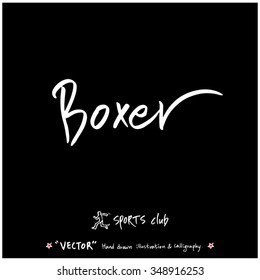 Sports poster calligraphy & illustration - hand drawn in vector / sport background