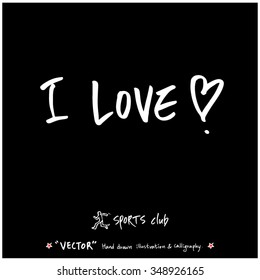 Sports poster calligraphy & illustration - hand drawn in vector / sport background