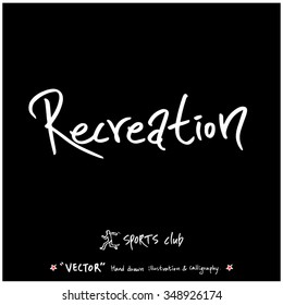 Sports poster calligraphy & illustration - hand drawn in vector / sport background