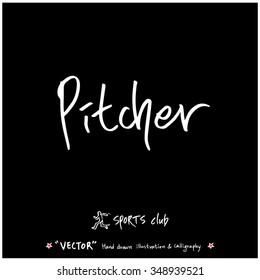 Sports poster calligraphy & illustration - hand drawn in vector / sport background