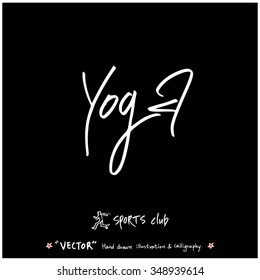 Sports poster calligraphy & illustration - hand drawn in vector / sport background