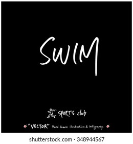 Sports poster calligraphy & illustration - hand drawn in vector / sport background