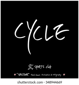 Sports poster calligraphy & illustration - hand drawn in vector / sport background