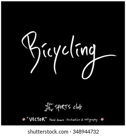 Sports poster calligraphy & illustration - hand drawn in vector / sport background