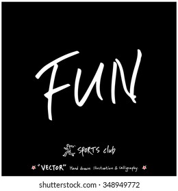 Sports poster calligraphy & illustration - hand drawn in vector / sport background