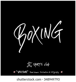 Sports poster calligraphy & illustration - hand drawn in vector / sport background