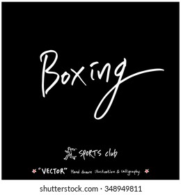 Sports poster calligraphy & illustration - hand drawn in vector / sport background