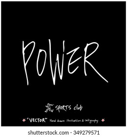 Sports poster calligraphy & illustration - hand drawn in vector / sport background