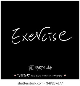 Sports poster calligraphy & illustration - hand drawn in vector / sport background