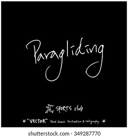 Sports poster calligraphy & illustration - hand drawn in vector / sport background