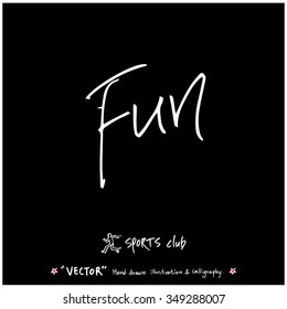 Sports poster calligraphy & illustration - hand drawn in vector / sport background