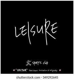Sports poster calligraphy & illustration - hand drawn in vector / sport background