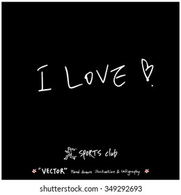 Sports poster calligraphy & illustration - hand drawn in vector / sport background