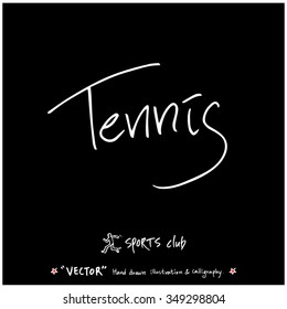 Sports poster calligraphy & illustration - hand drawn in vector / sport background