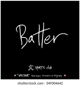 Sports poster calligraphy & illustration - hand drawn in vector / sport background