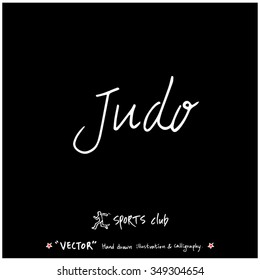 Sports poster calligraphy & illustration - hand drawn in vector / sport background