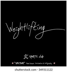 Sports poster calligraphy & illustration - hand drawn in vector / sport background
