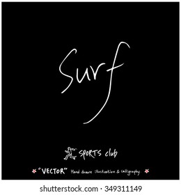 Sports poster calligraphy & illustration - hand drawn in vector / sport background