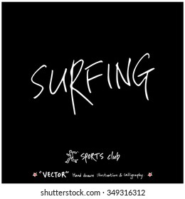 Sports poster calligraphy & illustration - hand drawn in vector / sport background
