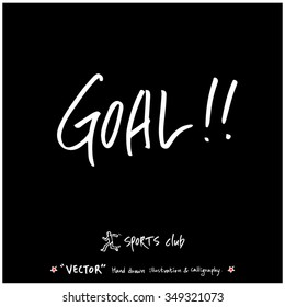 Sports poster calligraphy & illustration - hand drawn in vector / sport background