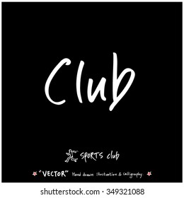 Sports poster calligraphy & illustration - hand drawn in vector / sport background
