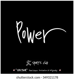 Sports poster calligraphy & illustration - hand drawn in vector / sport background